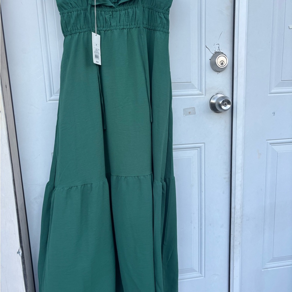 a new day Emerald Green V-Neck Tiered Maxi Dress - Picture 4 of 9